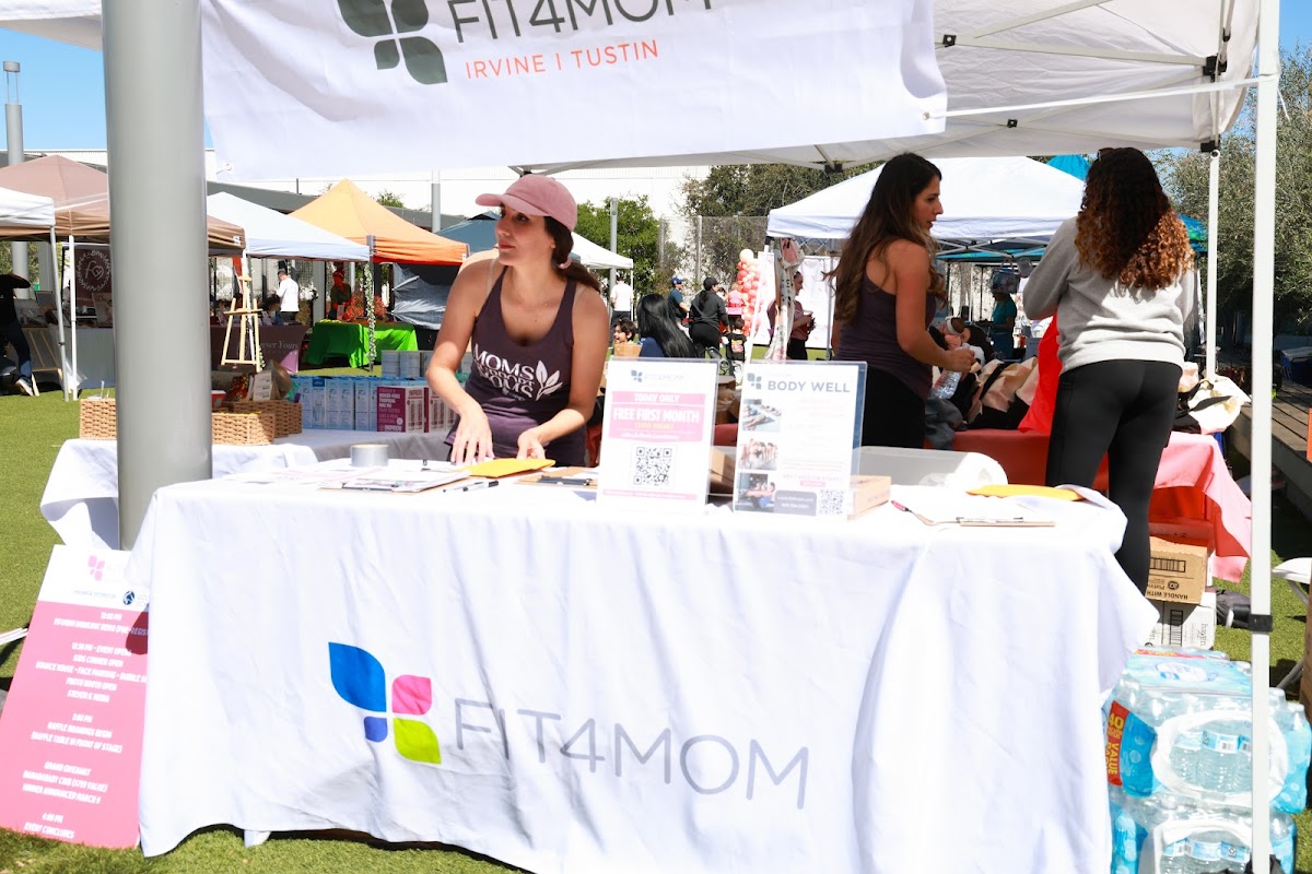 FIT4MOM booth at the Grand Reopening, Hangar 24